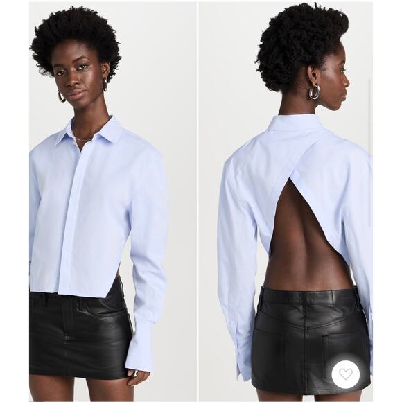 K.NGSLEY Vincent White V-Back Button Up Shirt - Size Small (new) - Picture 1 of 9